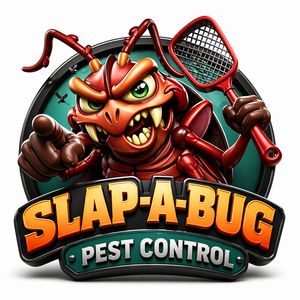 Slap A Bug Pest Control mascot logo